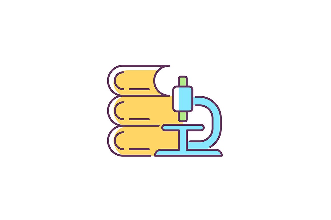 School subjects RGB color icons set