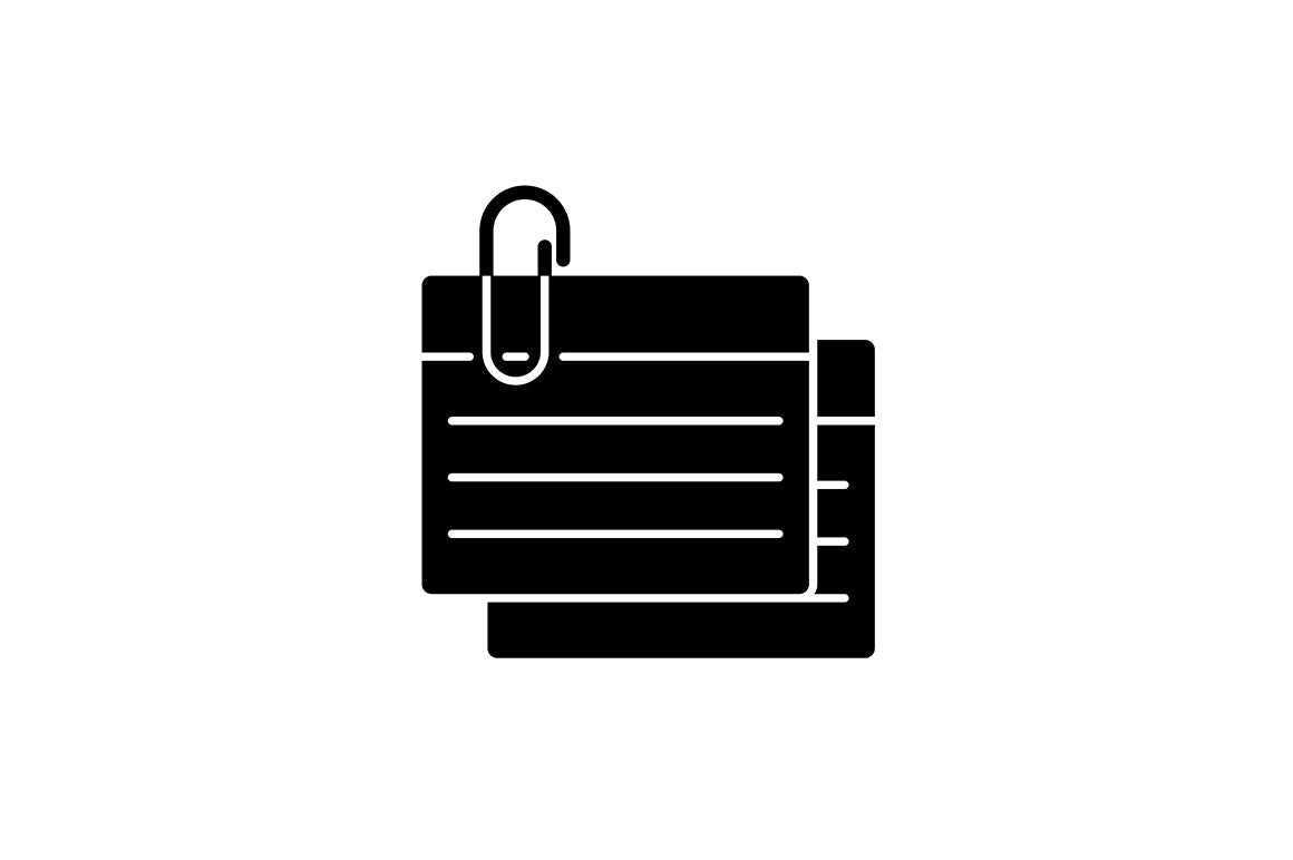 School supplies black glyph icons set on white space