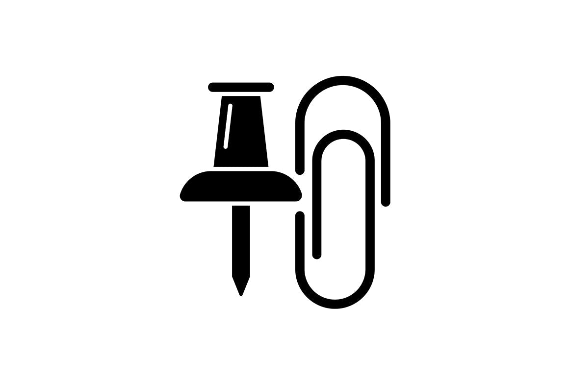 School supplies black glyph icons set on white space