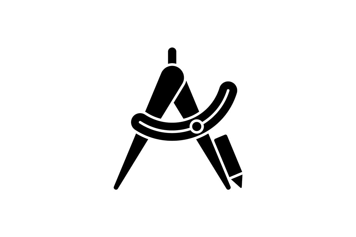 School supplies black glyph icons set on white space