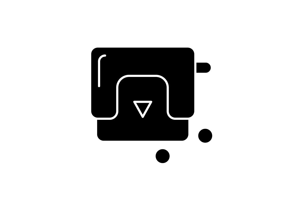 School supplies black glyph icons set on white space