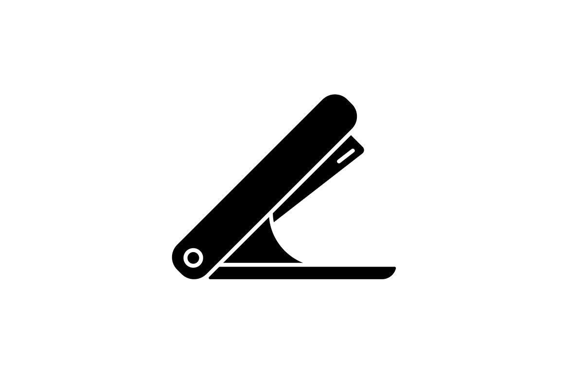 School supplies black glyph icons set on white space