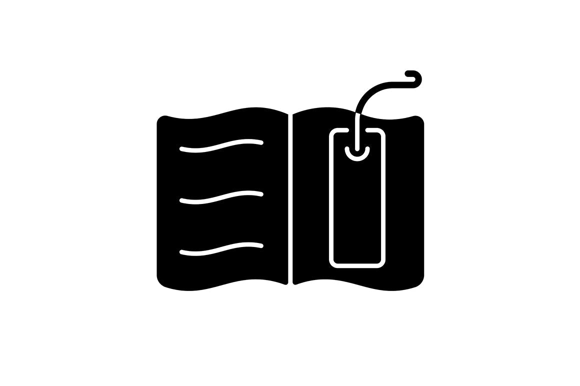 School supplies black glyph icons set on white space