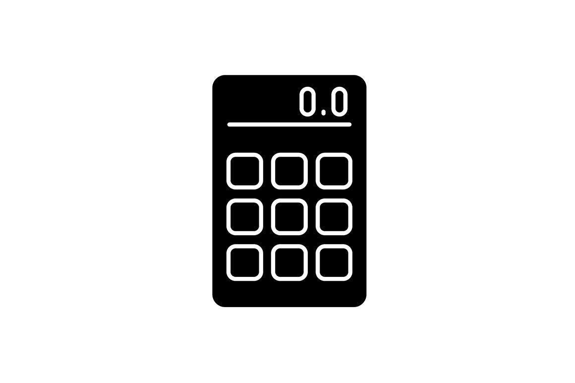 School supplies black glyph icons set on white space