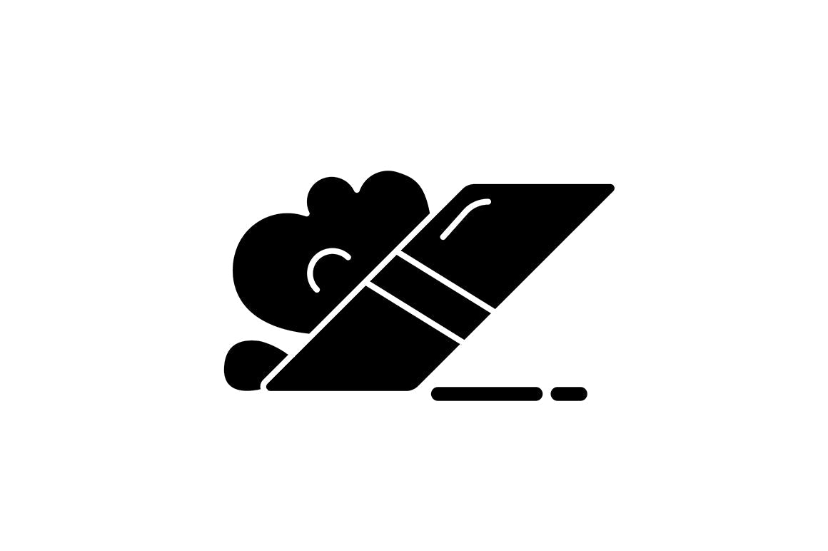 School supplies black glyph icons set on white space