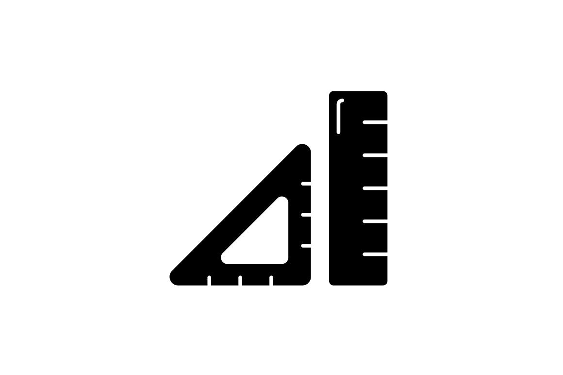 School supplies black glyph icons set on white space