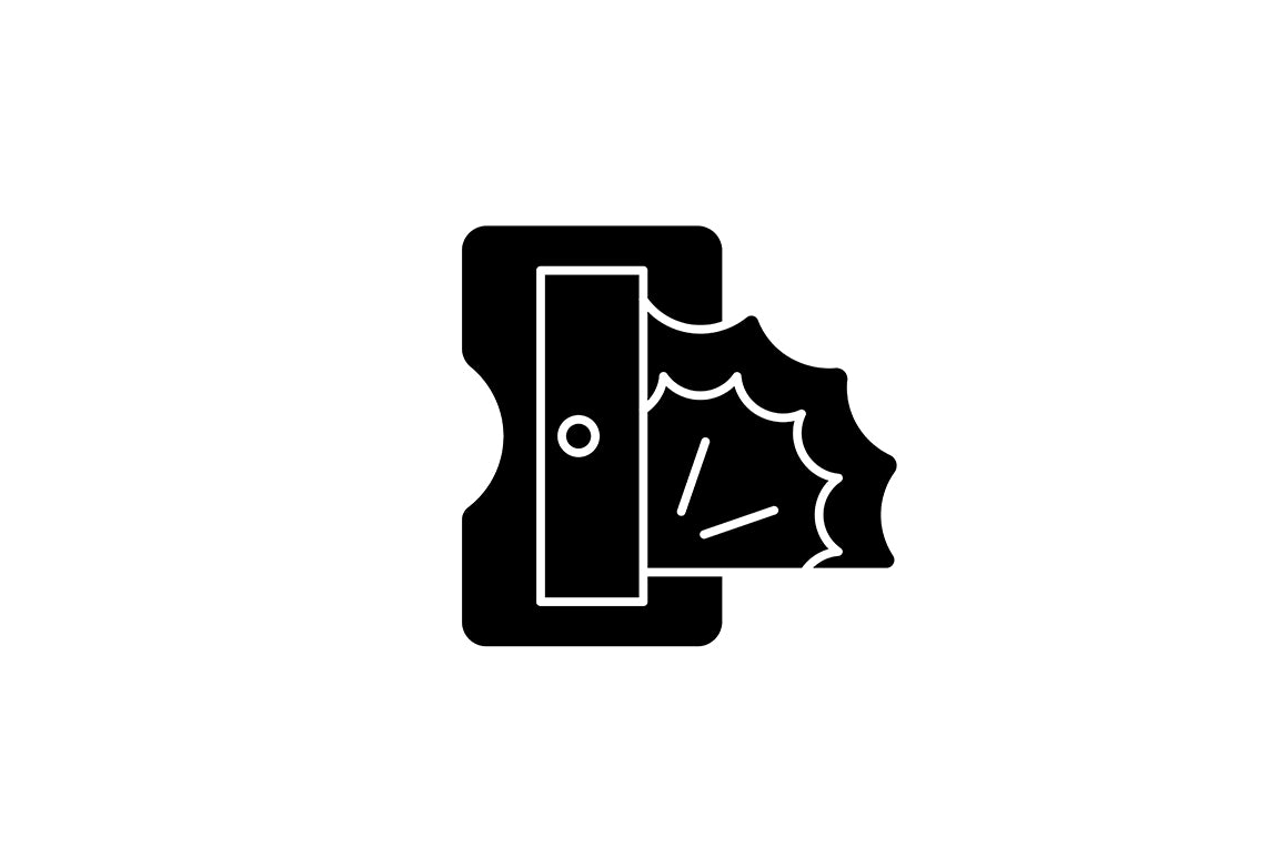 School supplies black glyph icons set on white space