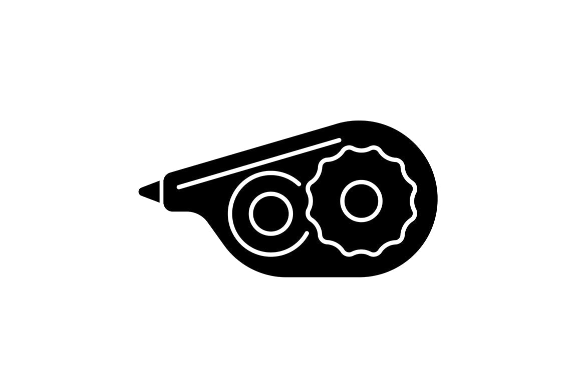 School supplies black glyph icons set on white space