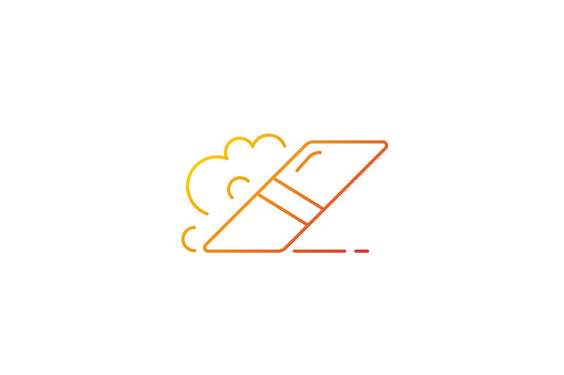 School supplies gradient icons set for dark and light mode