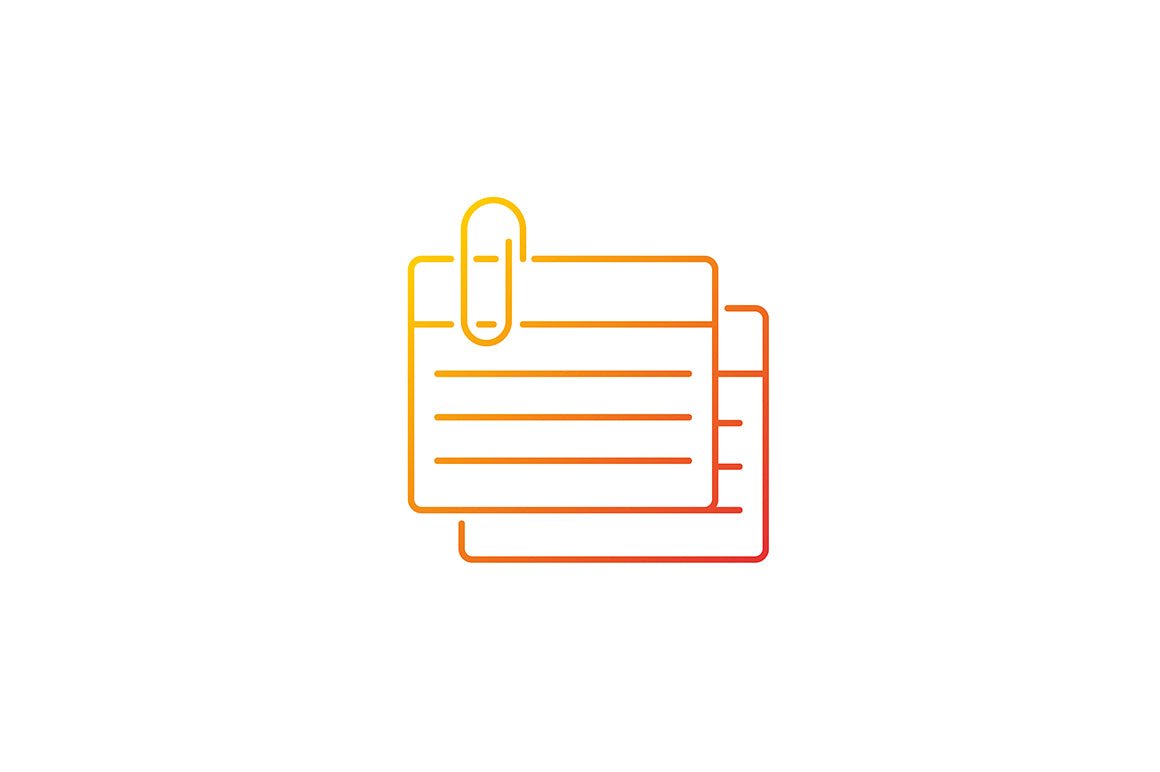 School supplies gradient icons set for dark and light mode
