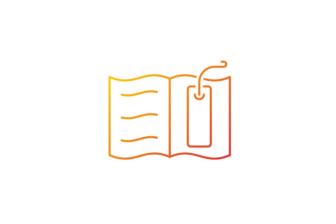 School supplies gradient icons set for dark and light mode