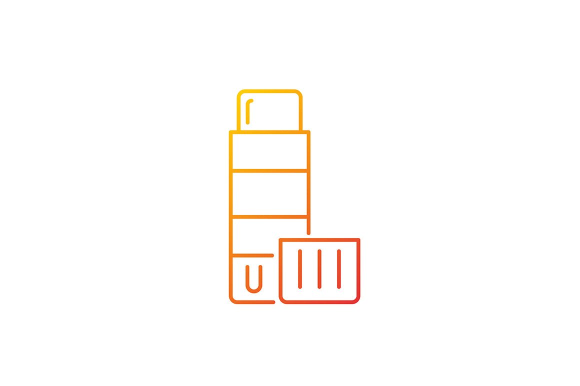 School supplies gradient icons set for dark and light mode