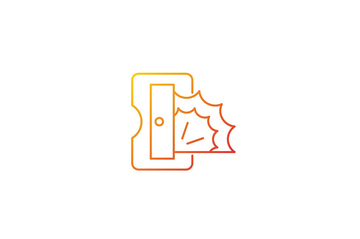 School supplies gradient icons set for dark and light mode