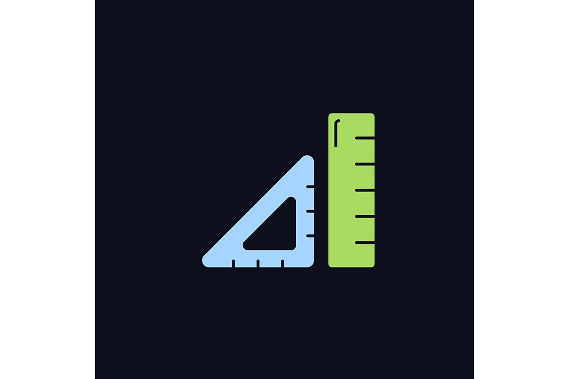 School supplies light and dark theme RGB color icons set