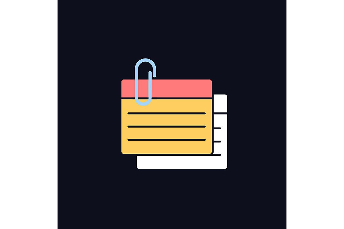 School supplies light and dark theme RGB color icons set