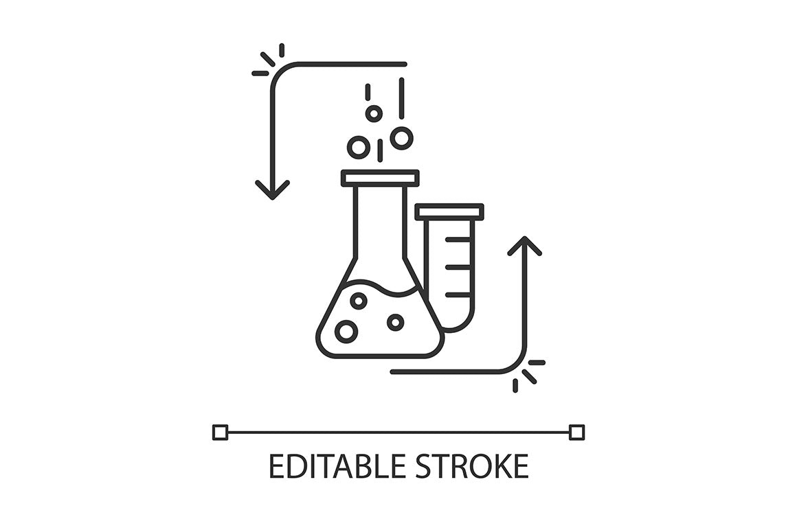 Science Experiment Linear Icons Set