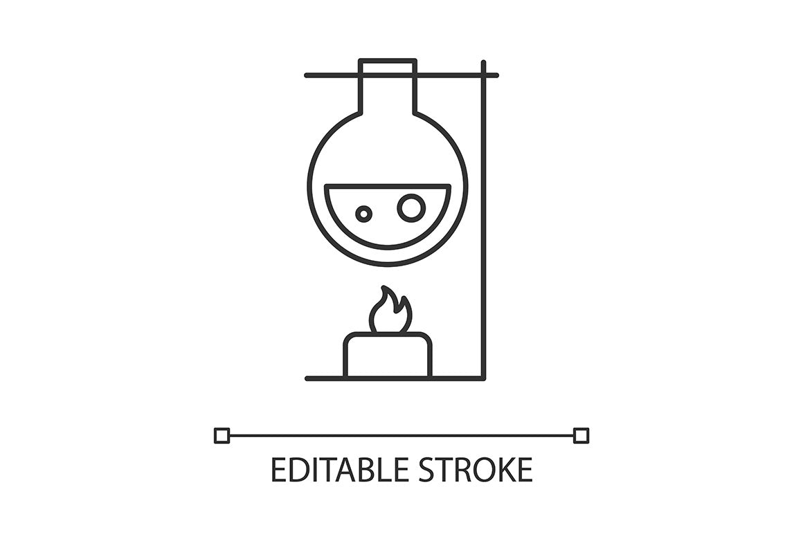 Science Experiment Linear Icons Set