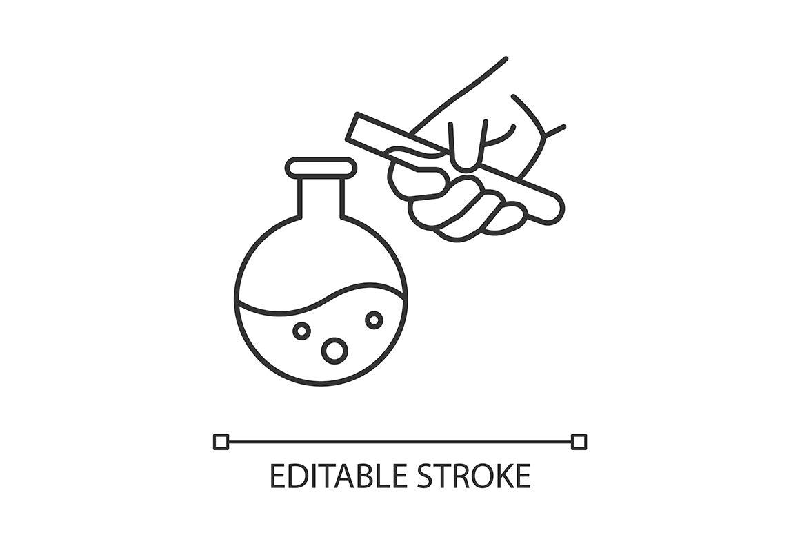 Science Experiment Linear Icons Set