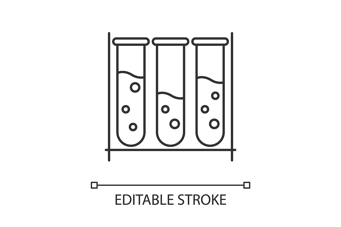 Science Experiment Linear Icons Set