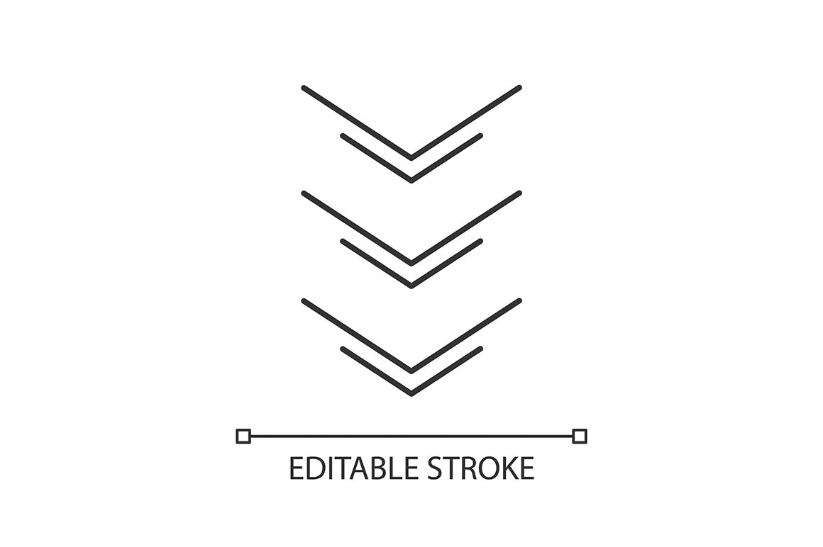Scroll down pixel perfect linear icons set