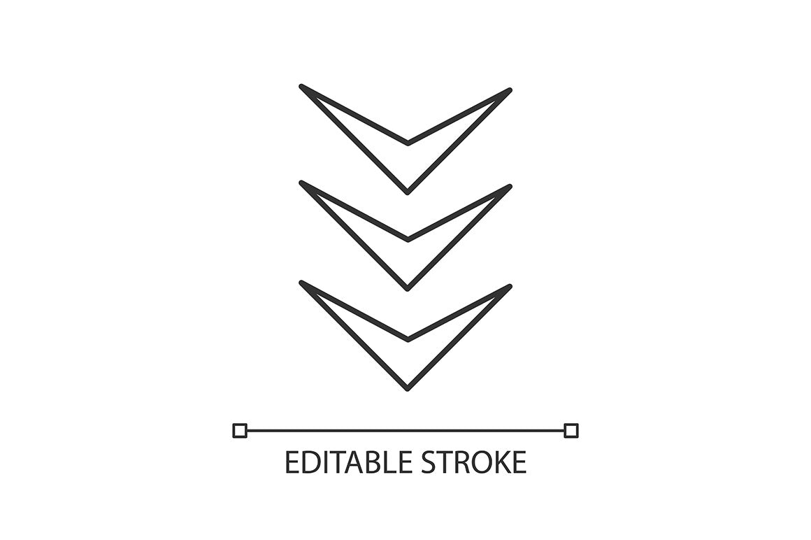 Scroll down pixel perfect linear icons set