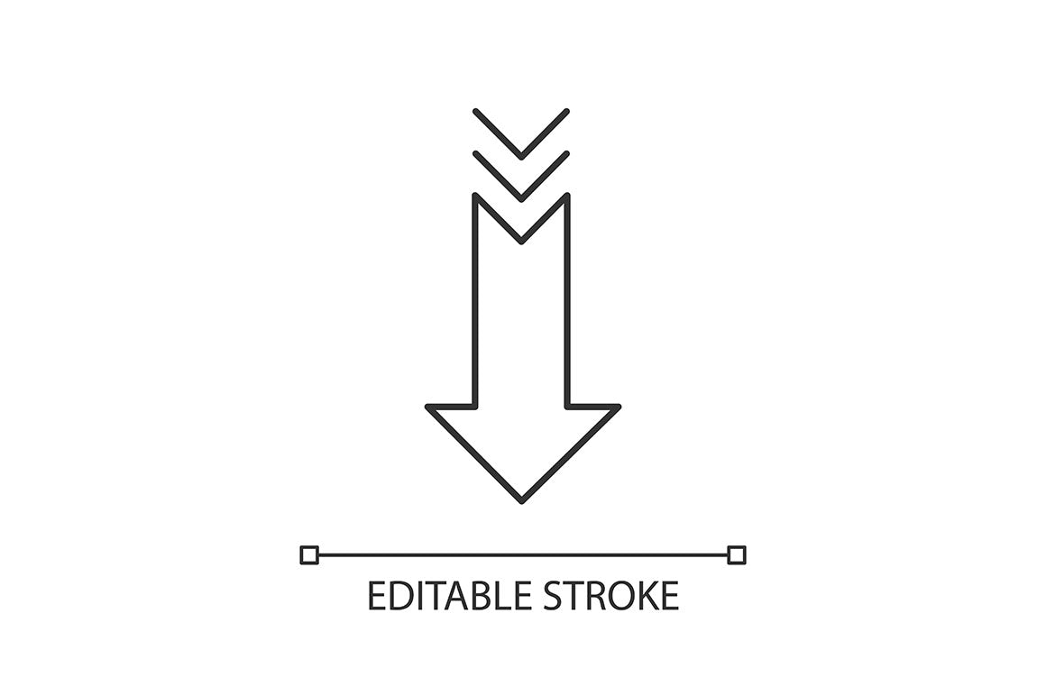 Scroll down pixel perfect linear icons set