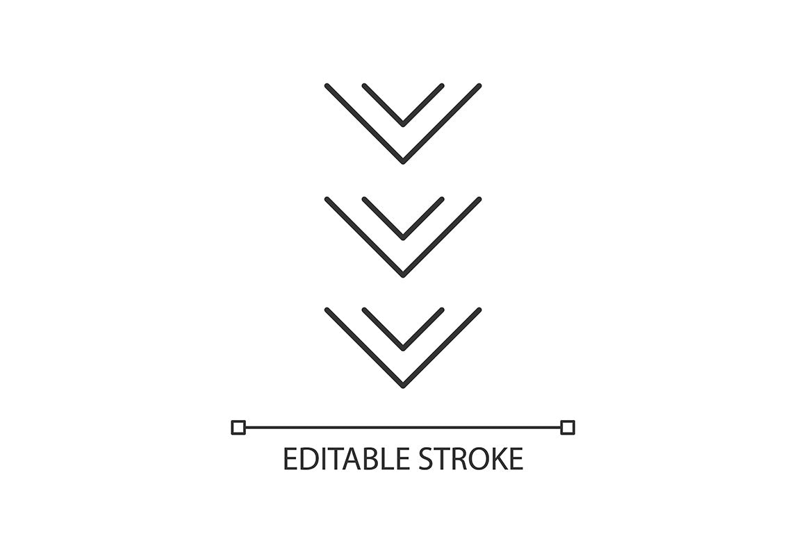 Scroll down pixel perfect linear icons set