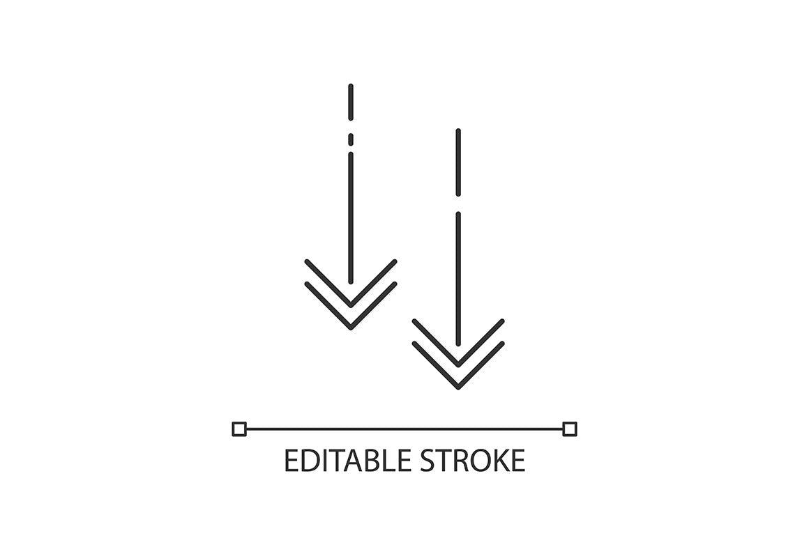 Scroll down pixel perfect linear icons set