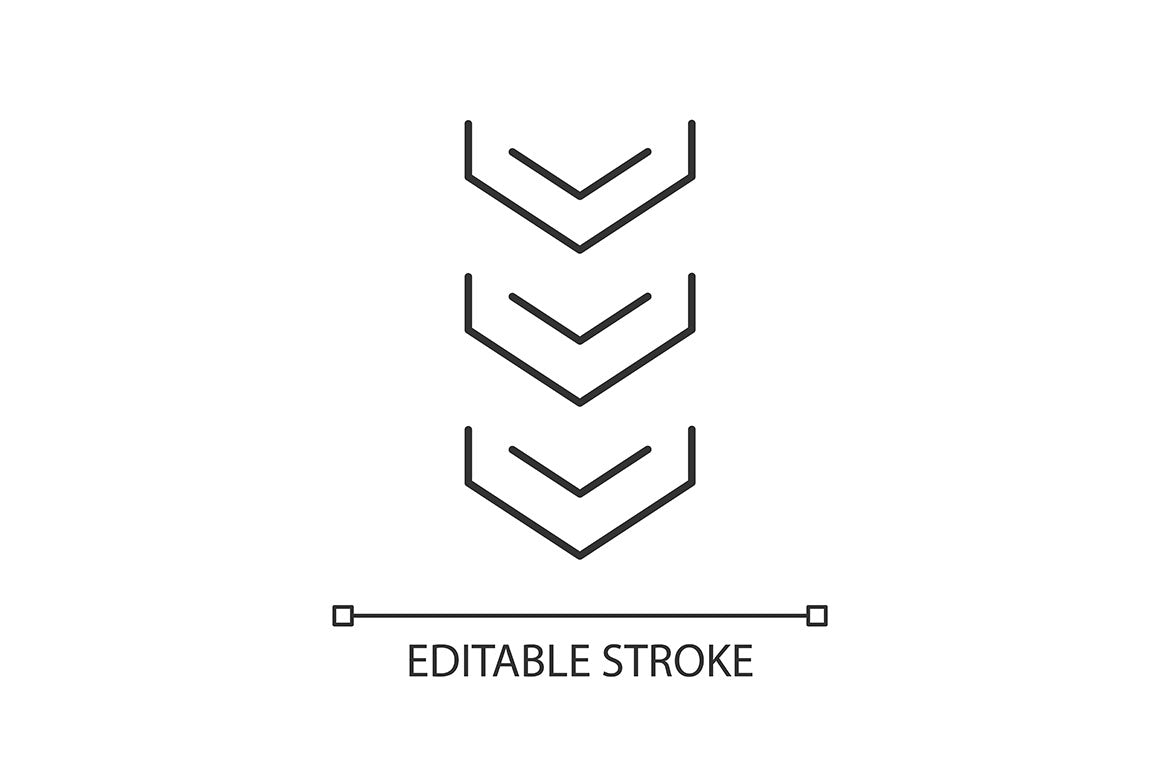 Scroll down pixel perfect linear icons set