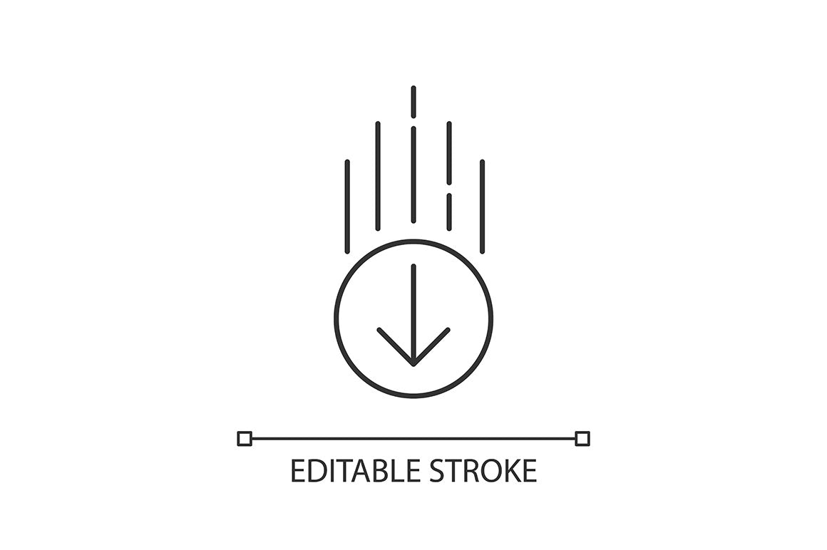 Scroll down pixel perfect linear icons set