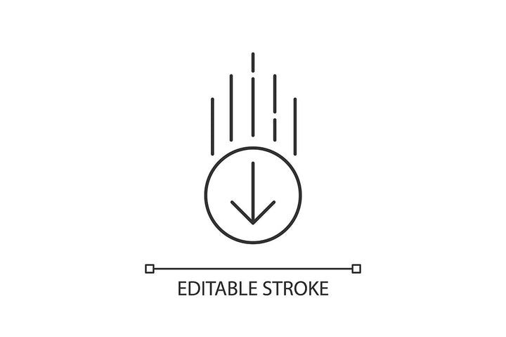 Scroll down pixel perfect linear icons set