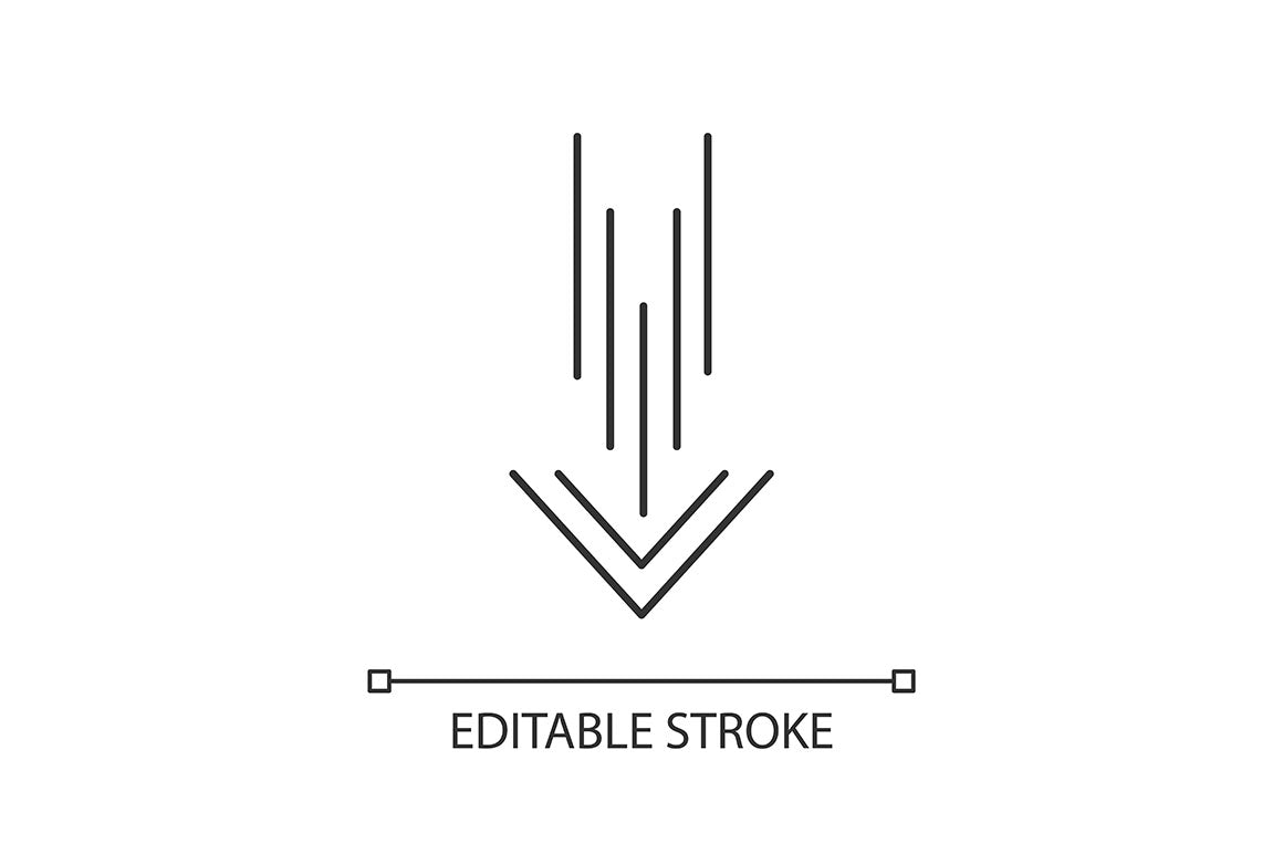 Scroll down pixel perfect linear icons set