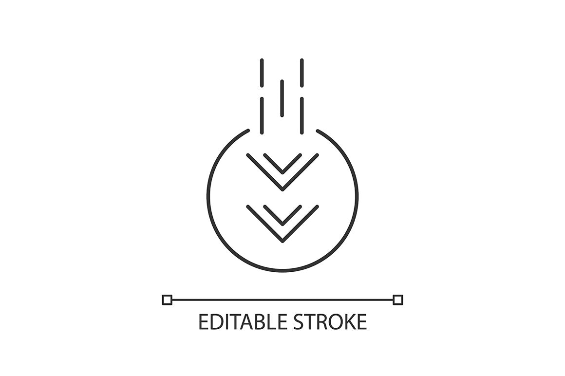 Scroll down pixel perfect linear icons set