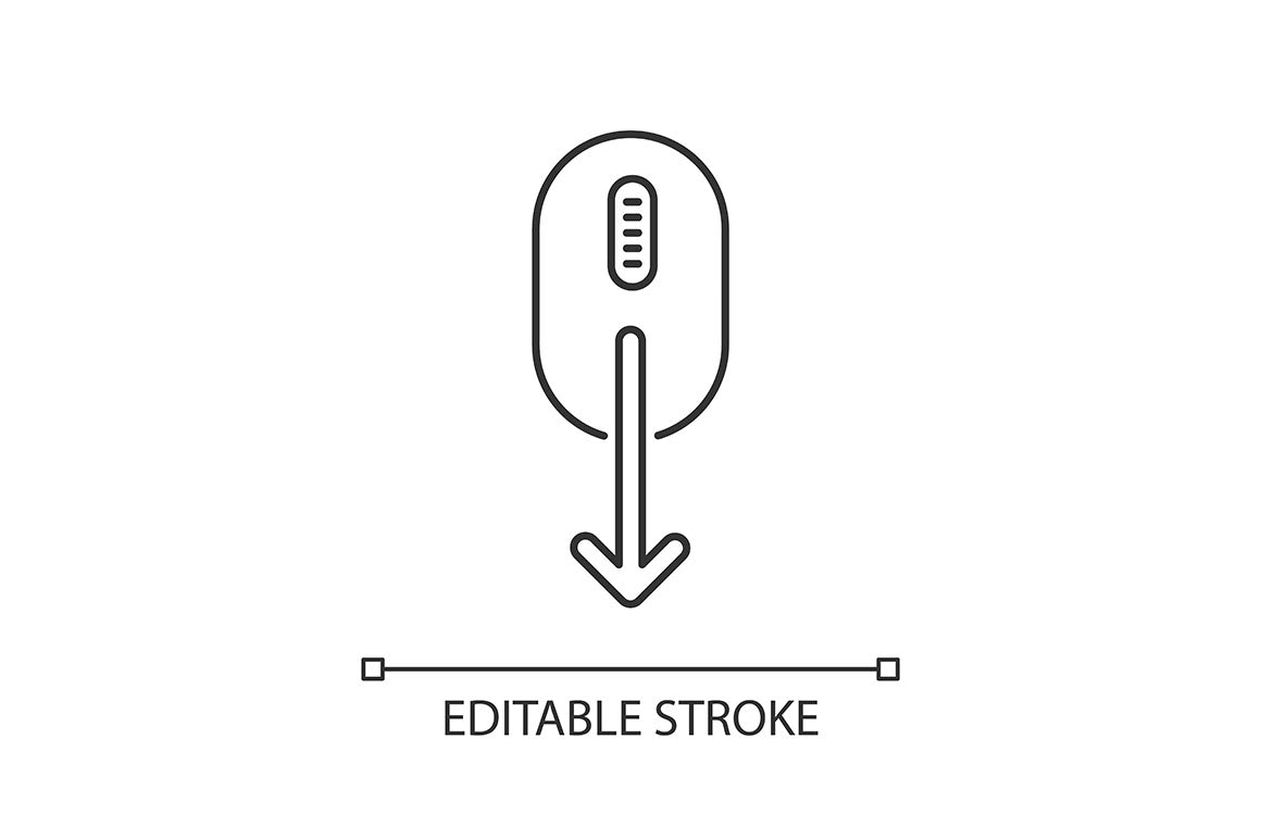 Scroll down pixel perfect linear icons set