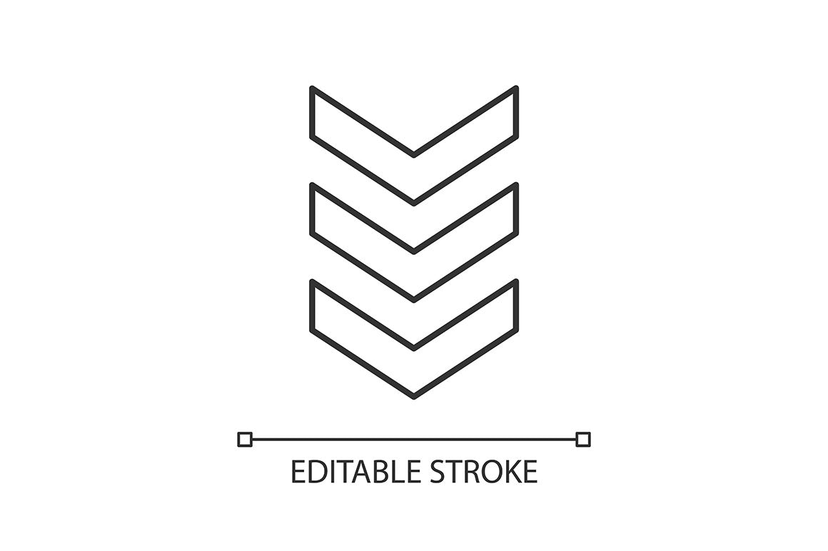 Scroll down pixel perfect linear icons set