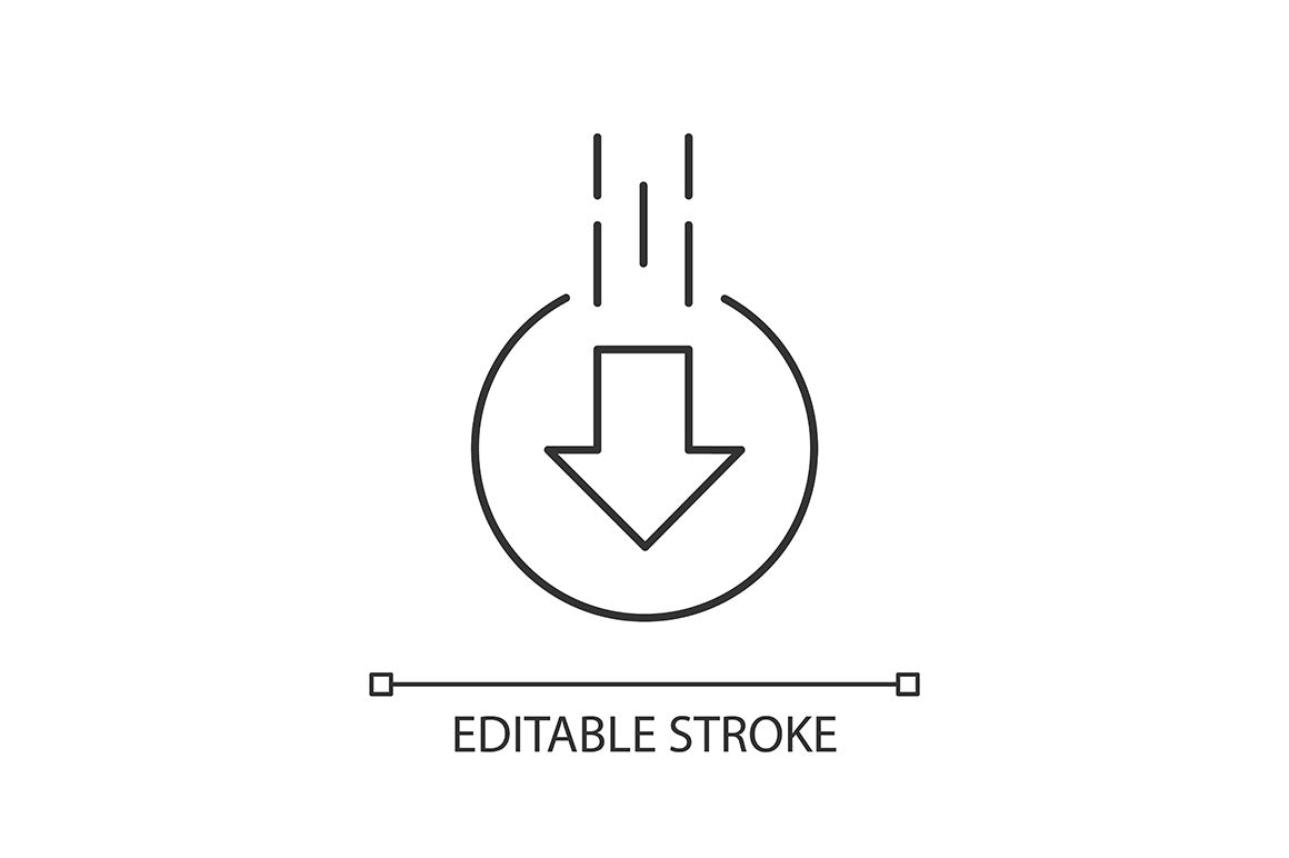 Scroll down pixel perfect linear icons set