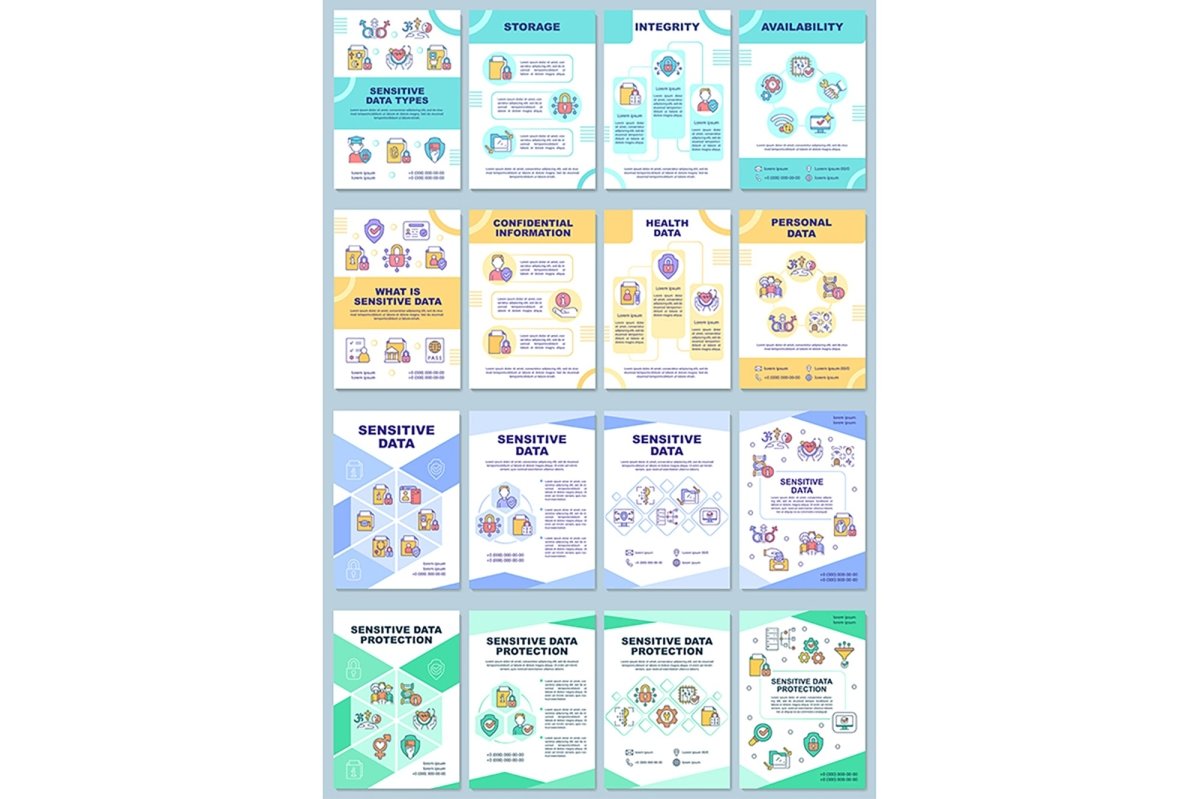 Sensitive data brochure template set
