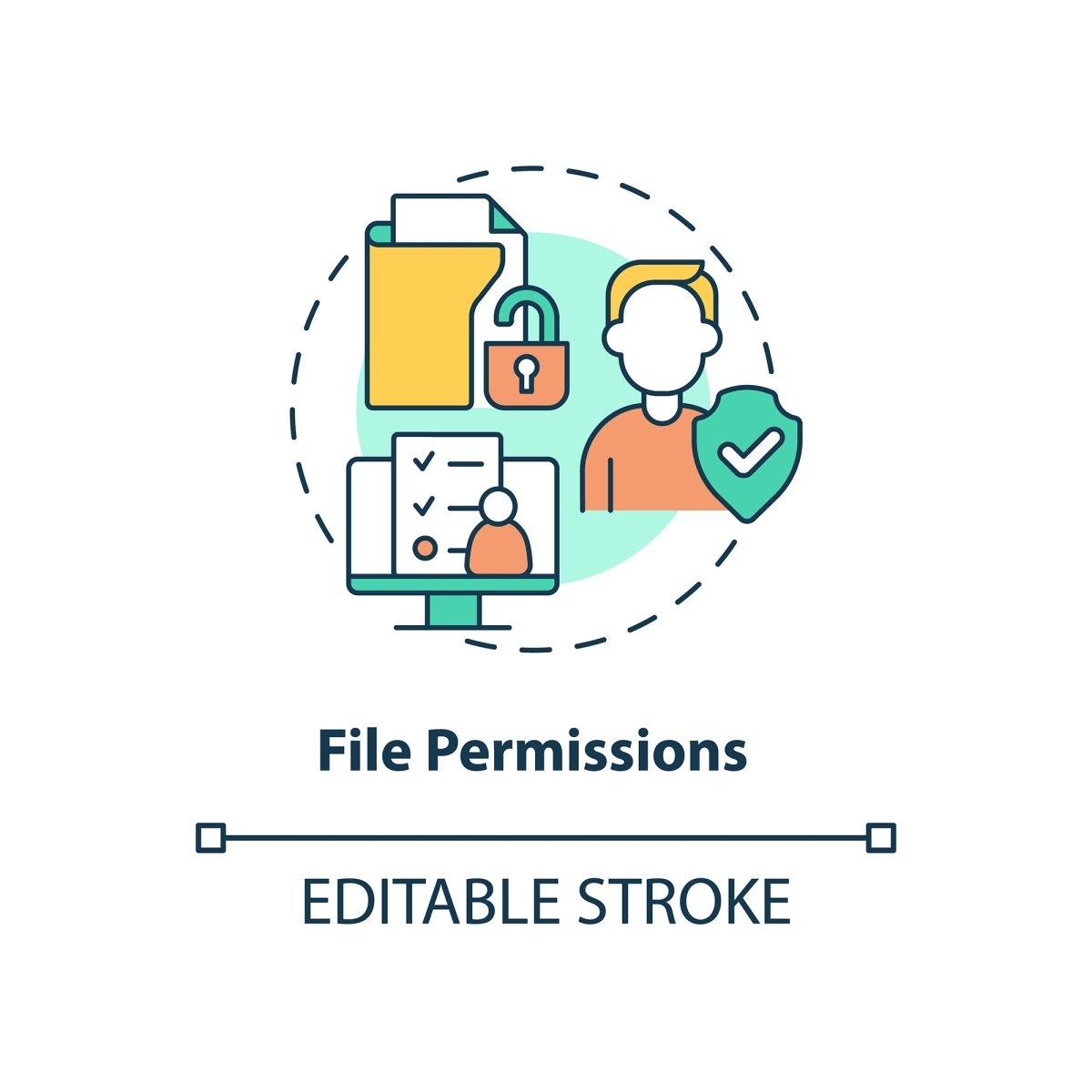 Sensitive information concept icons bundle