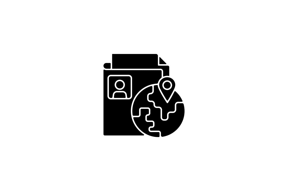 Sensitive information types black glyph icons set on white space