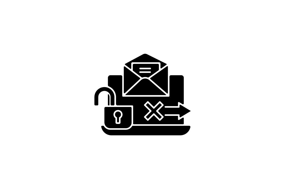 Sensitive information types black glyph icons set on white space