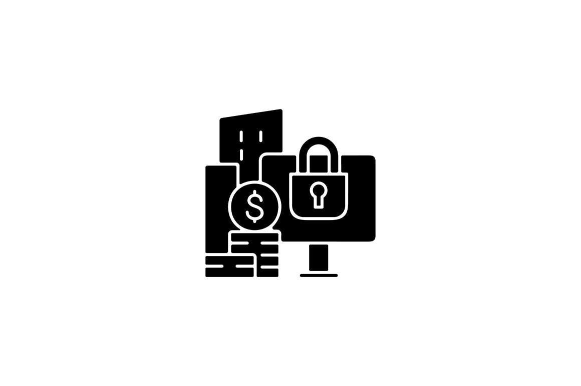 Sensitive information types black glyph icons set on white space