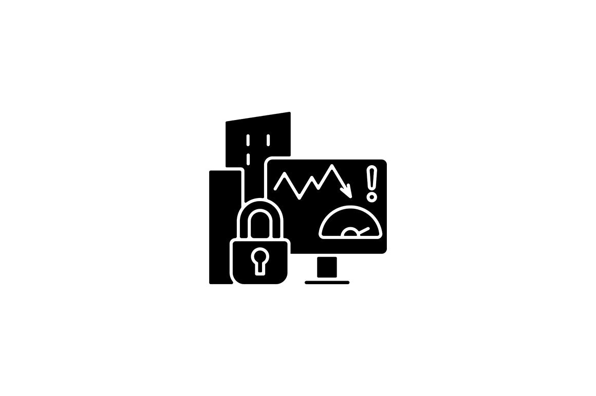 Sensitive information types black glyph icons set on white space