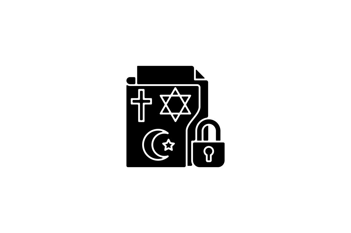 Sensitive information types black glyph icons set on white space