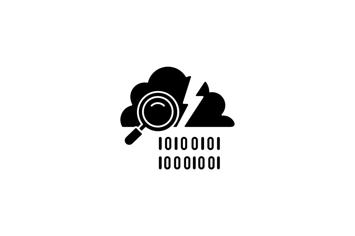 Sensitive information types black glyph icons set on white space