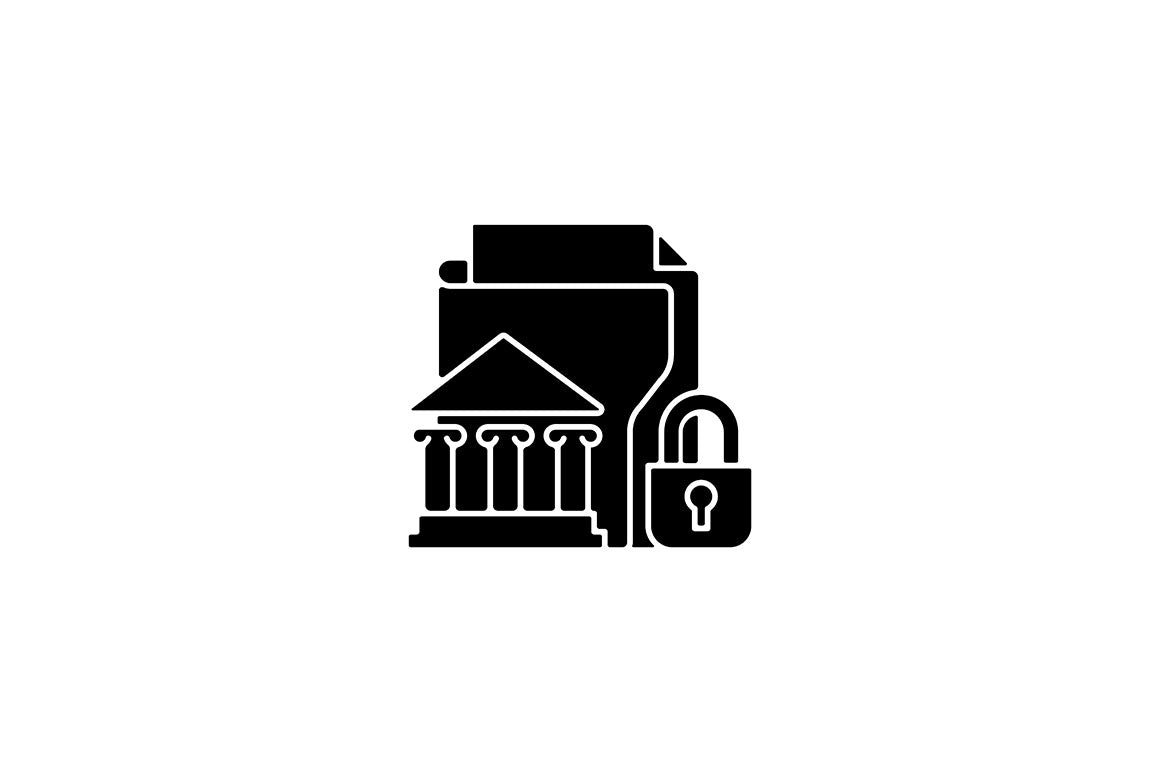 Sensitive information types black glyph icons set on white space