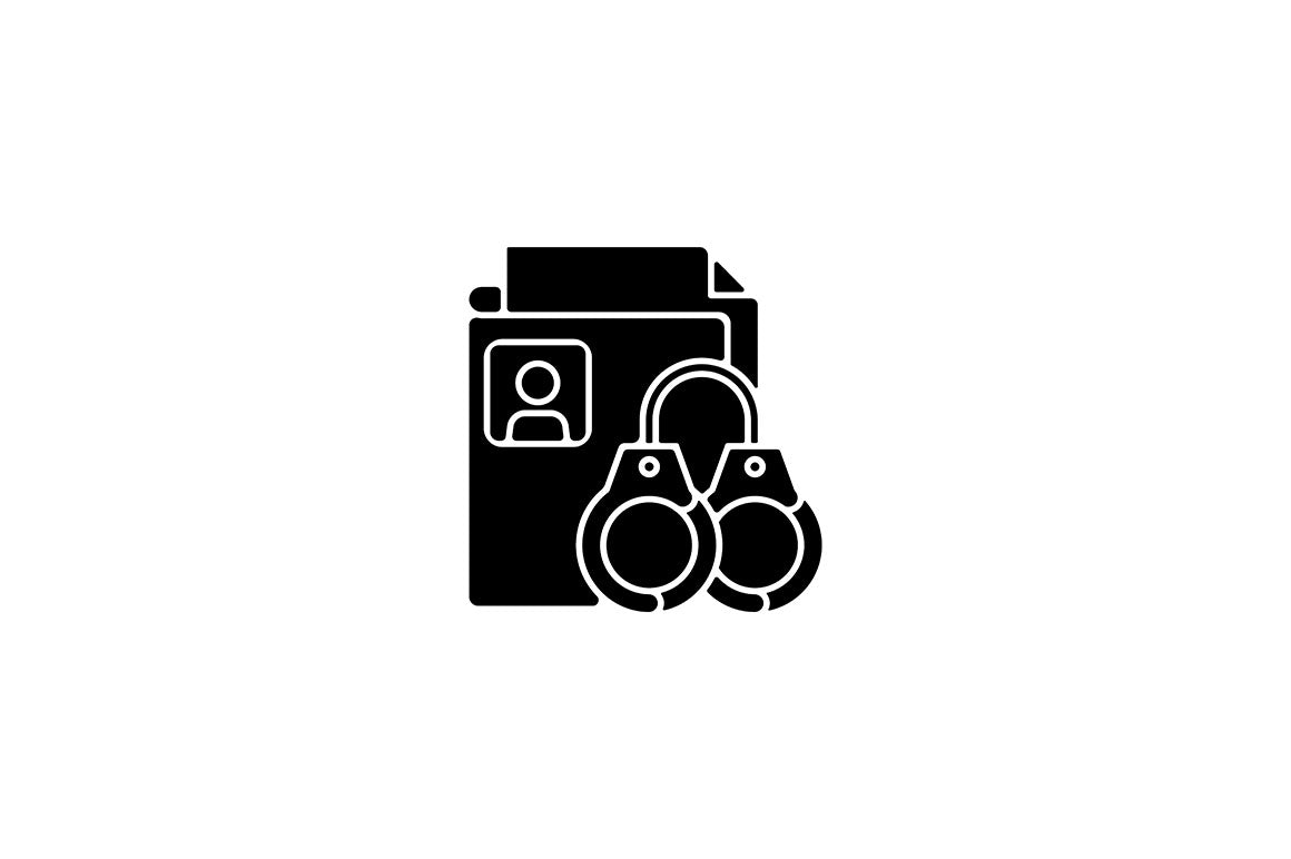 Sensitive information types black glyph icons set on white space