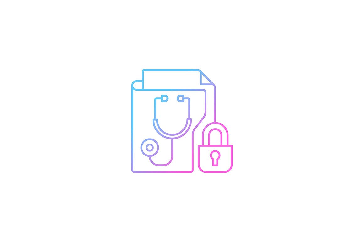Sensitive information types gradient icons set for dark and light mode