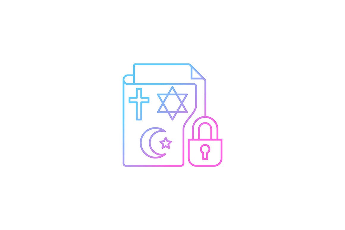Sensitive information types gradient icons set for dark and light mode