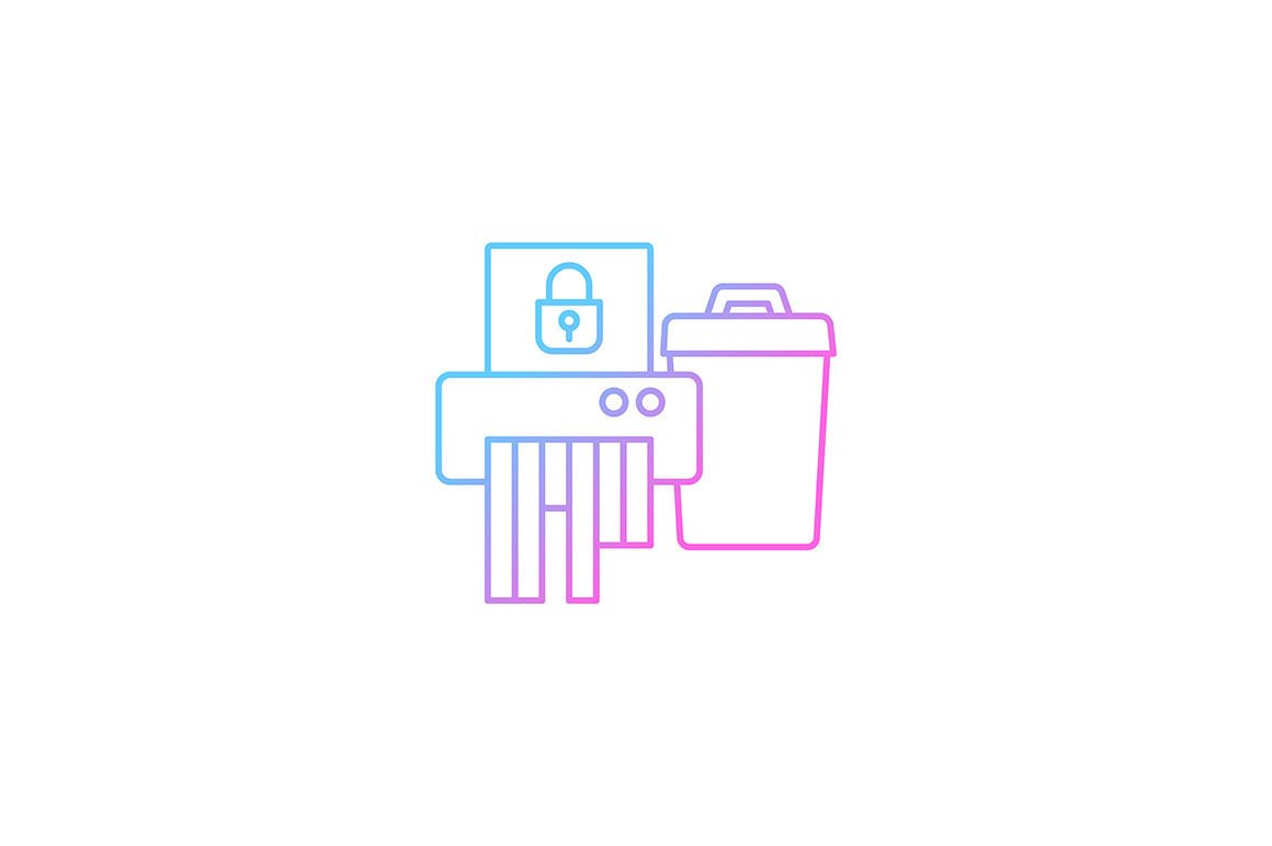 Sensitive information types gradient icons set for dark and light mode