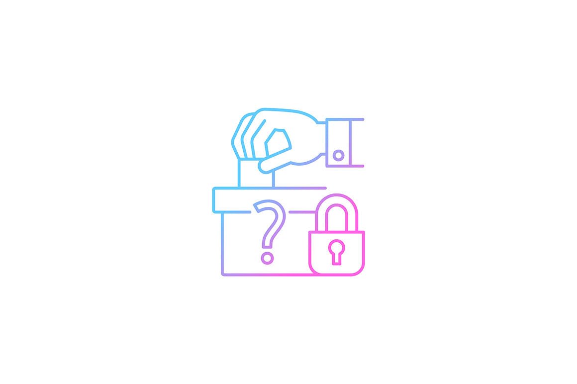 Sensitive information types gradient icons set for dark and light mode
